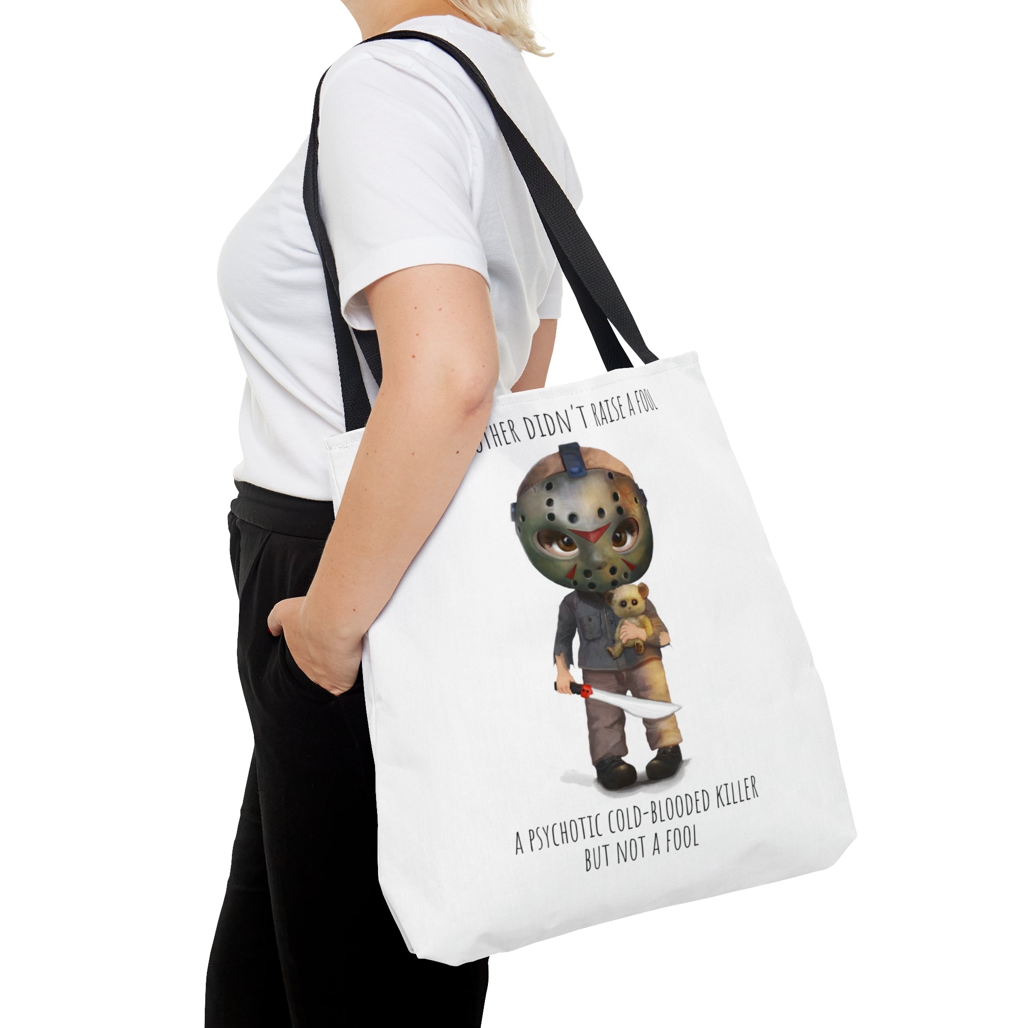 Friday The 13th Jason Lives Tote Bag - Official Licensed Camp Crystal Lake Design, 16x16 Inches