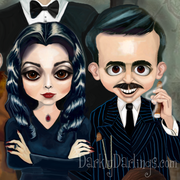 Gomez and Morticia Addams cute fan art