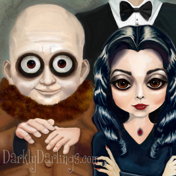 Uncle Fester and Morticia Addams Fan Art