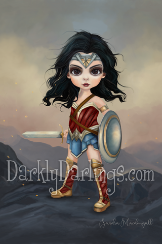 Wonder Woman fan art of Diana portrayed by Gal Gadot