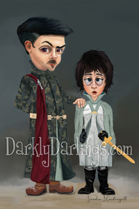 Petyr Baelish AKA Little Finger with Robin Arryn, Lord of the Vale.