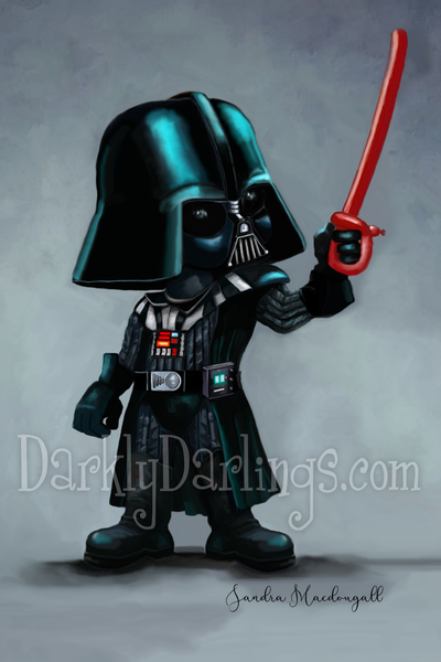 Darth Vader with a balloon lightsaber