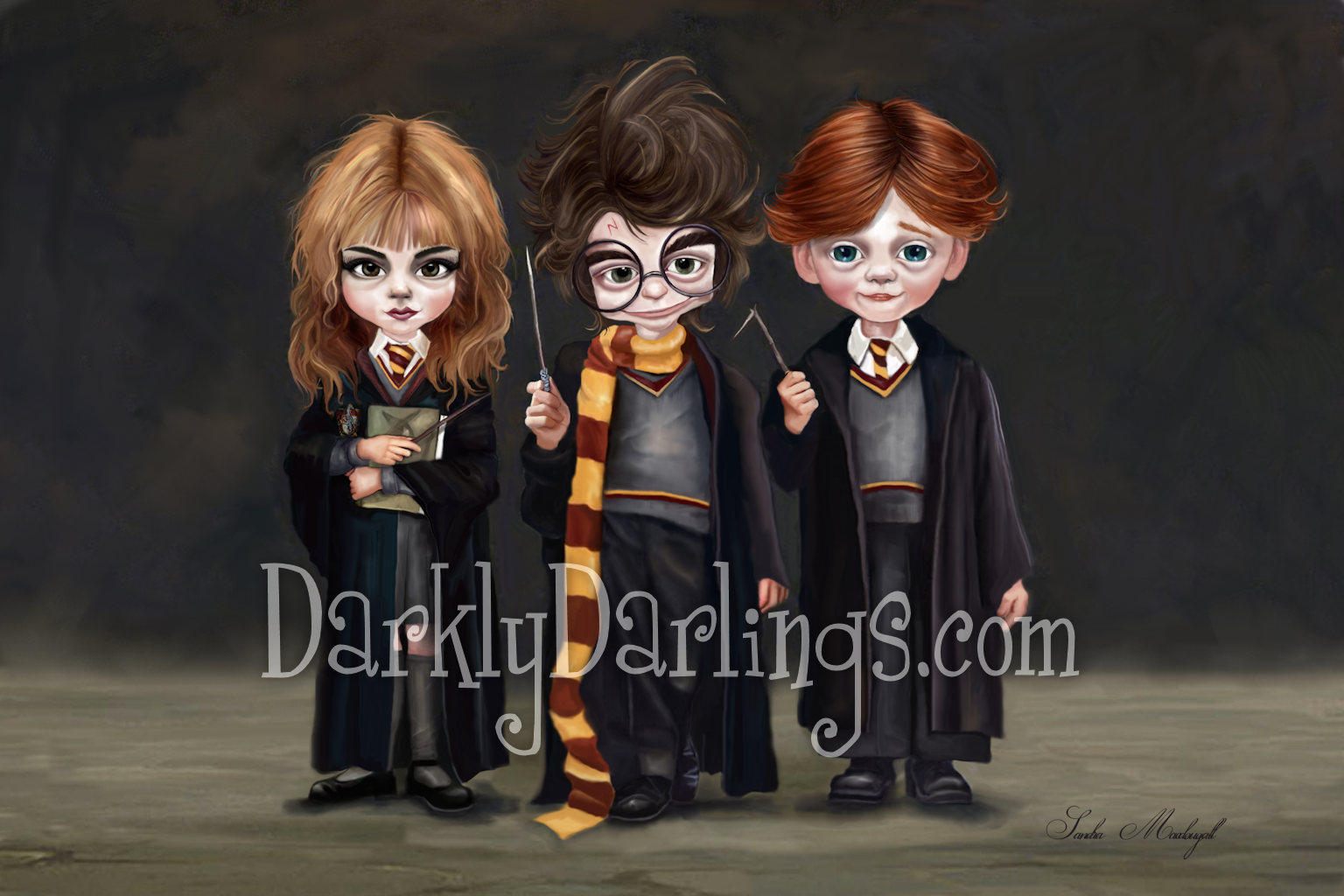 Golden trio: Harry Potter (Daniel Radcliffe) Hermione Granger (Emma Watson) Ron Weasley (Rupert Grint) 