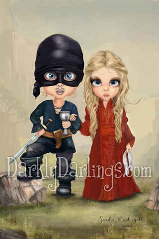 The Princess Bride fan art featuring Cary Elwes as Westly and Robin Wright as Buttercup