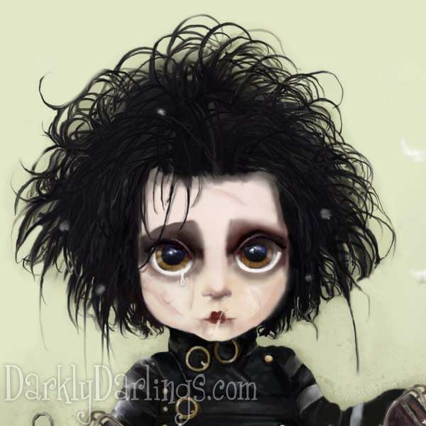 Tim Burton fan art of Edward Scissorhands portrayed by Johnny Depp