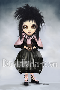 Beetlejuice caricature of Wynona Ryder as Lydia Deetz