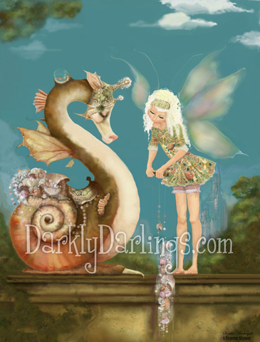 Fairy and seahorse