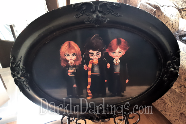 Golden trio: Harry Potter (Daniel Radcliffe) Hermione Granger (Emma Watson) Ron Weasley (Rupert Grint) in a frame