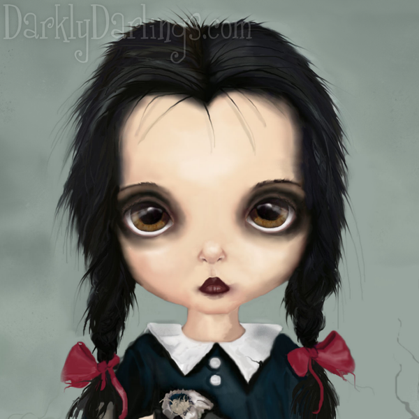 Addams Family fan art of Wednesday Addams portrayed by Christina Ricci