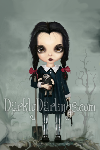 Addams Family fan art of Wednesday Addams portrayed by Christina Ricci