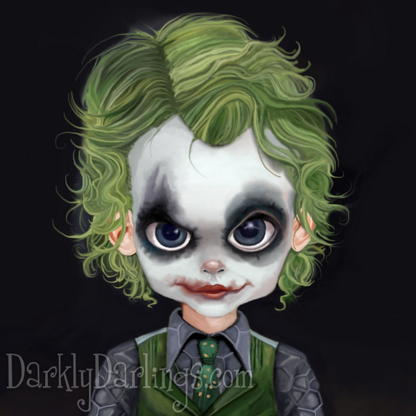 The Dark Knight fan art of The Joker portrayed by Heath Ledger